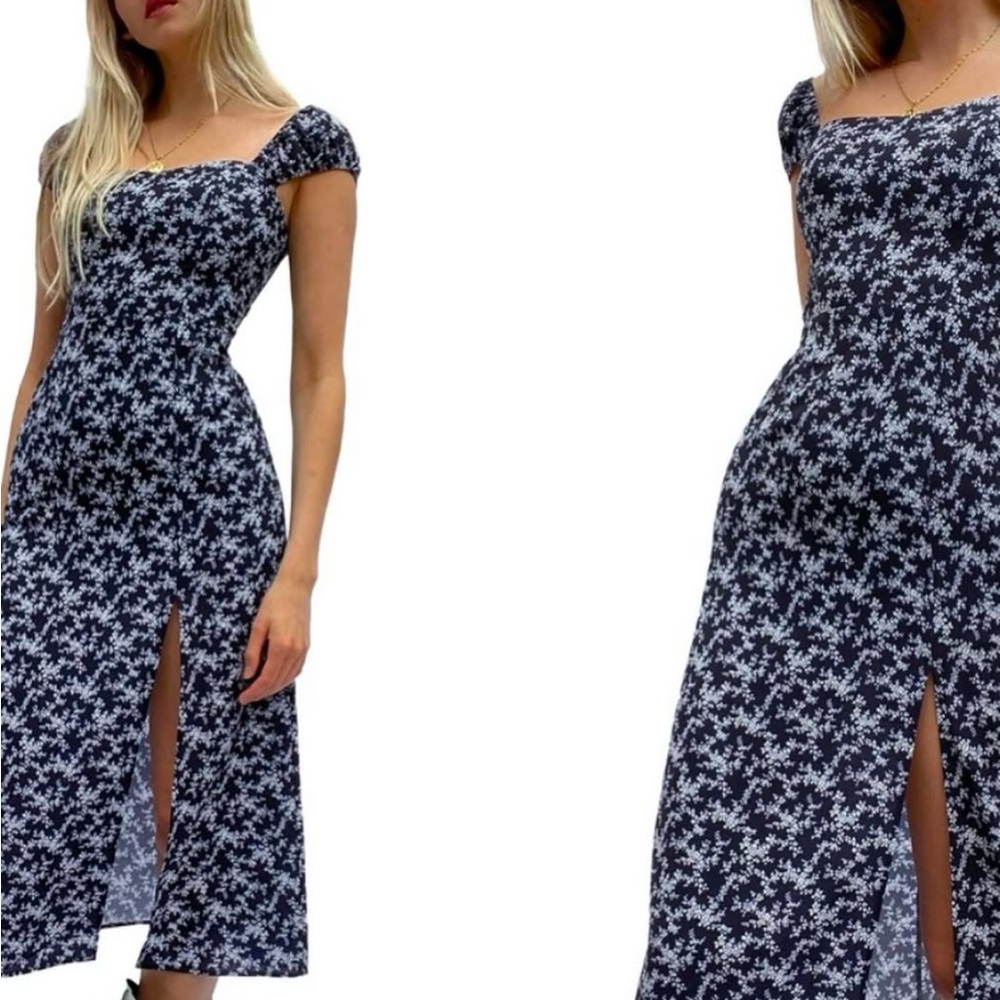 French Connection Crepe Midi Dress EUC